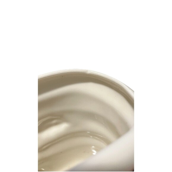 VNTG Ceramic Santa Boot Planter Holly Cream Green 4” Vintage Christmas Planter - Picture 12 of 13